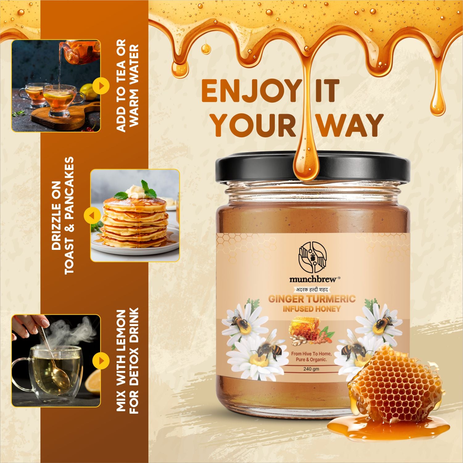 Munchbrew Ginger Turmeric Honey 240g