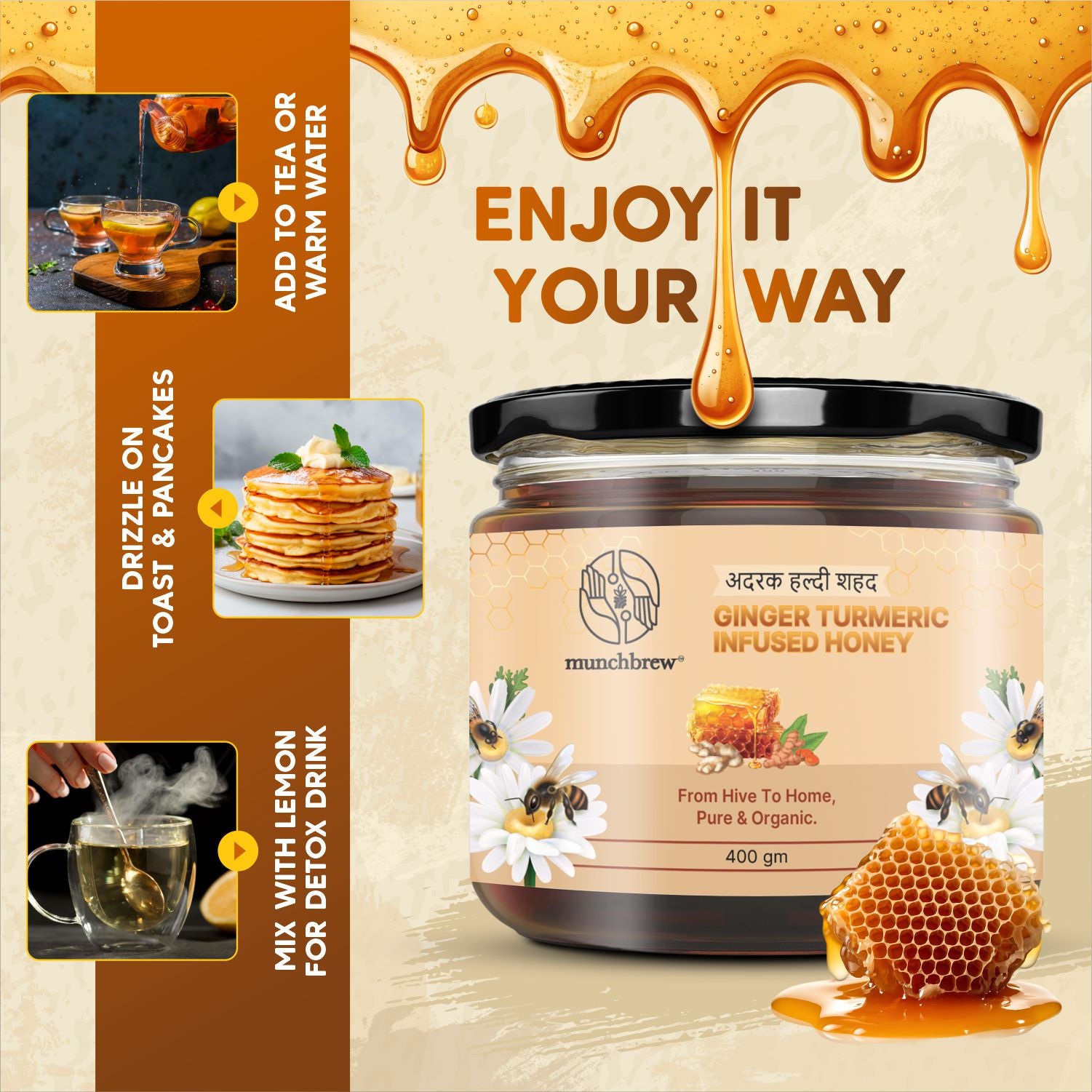 Munchbrew Ginger Turmeric Honey 400g