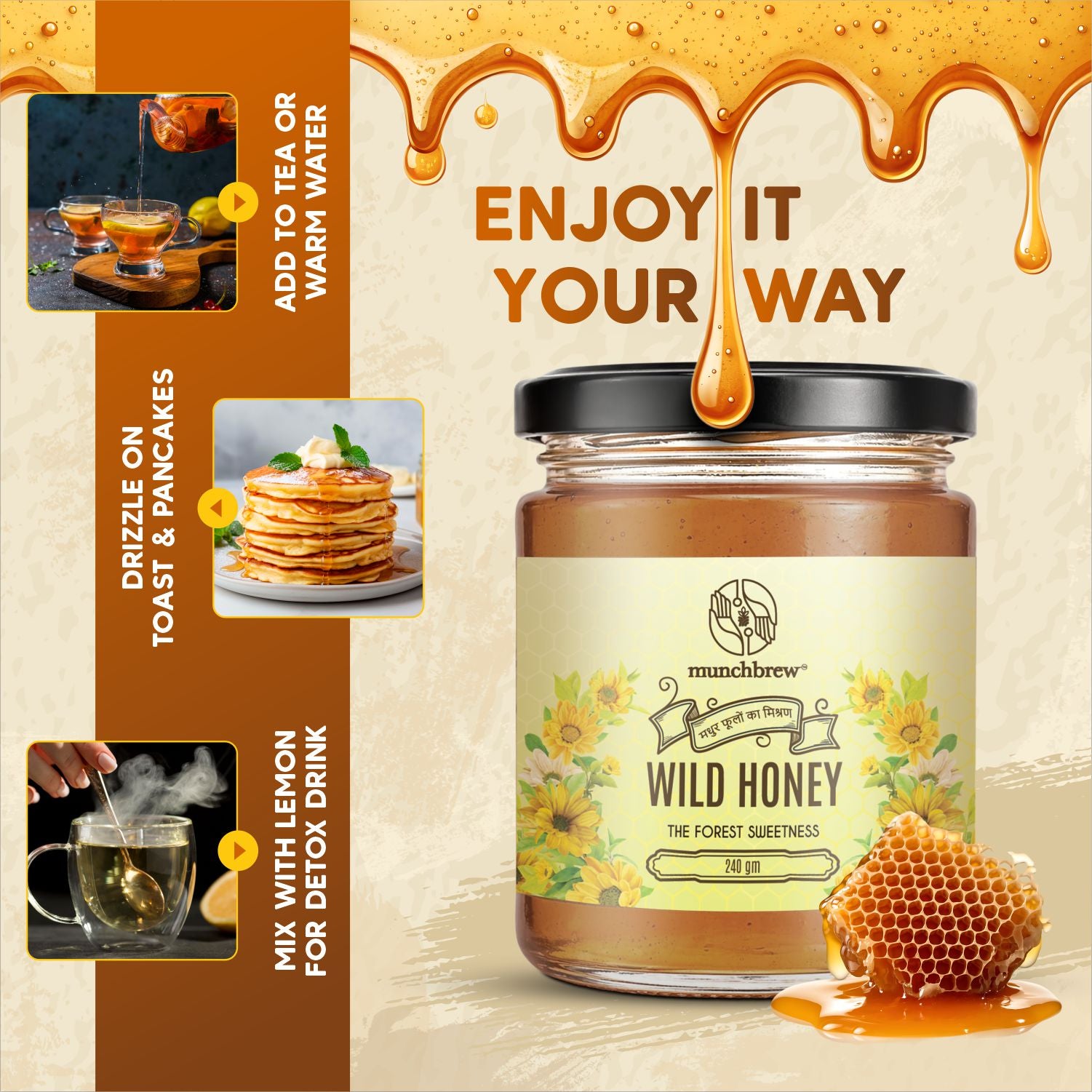 Munchbrew Wild Honey 240g