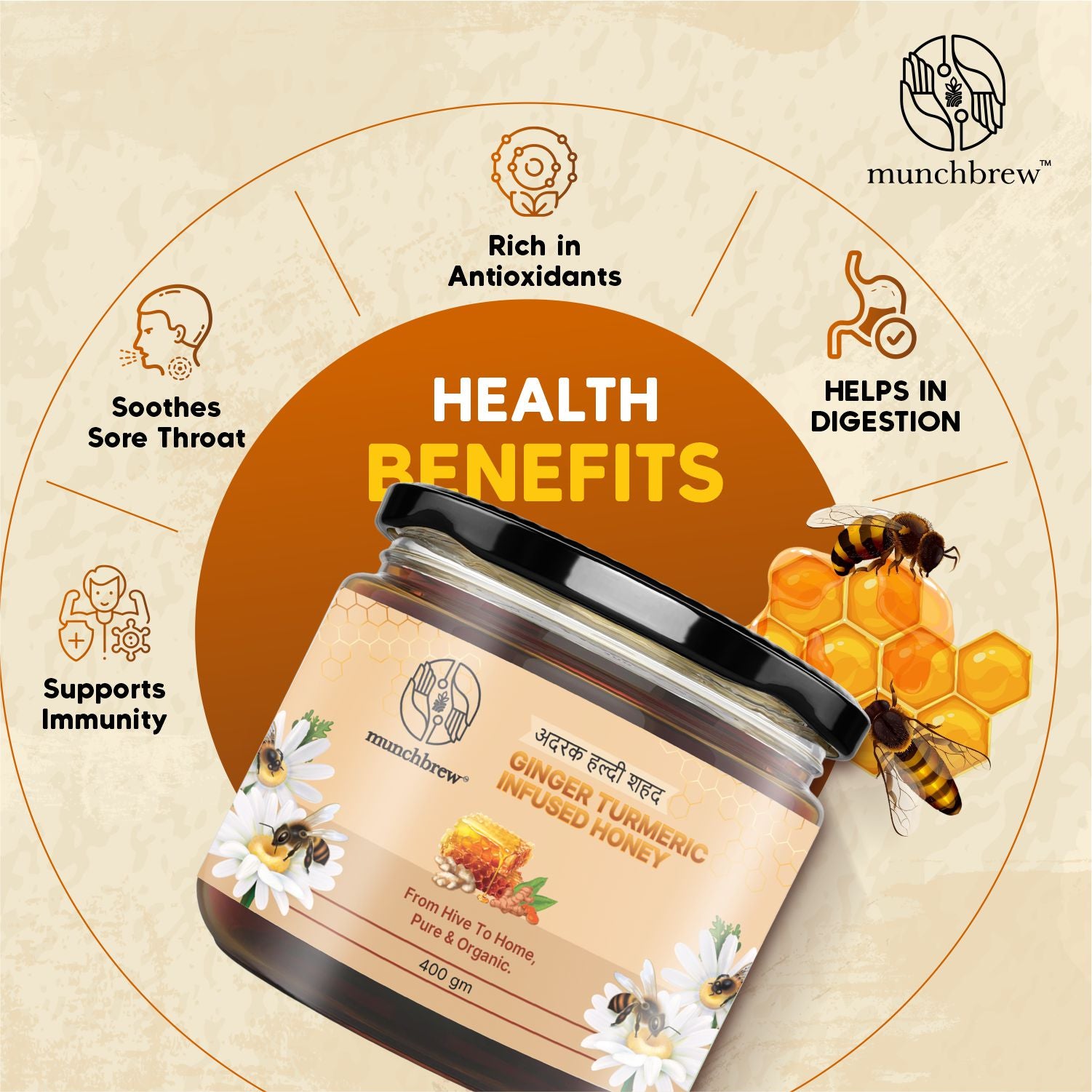 Munchbrew Ginger Turmeric Honey 400g