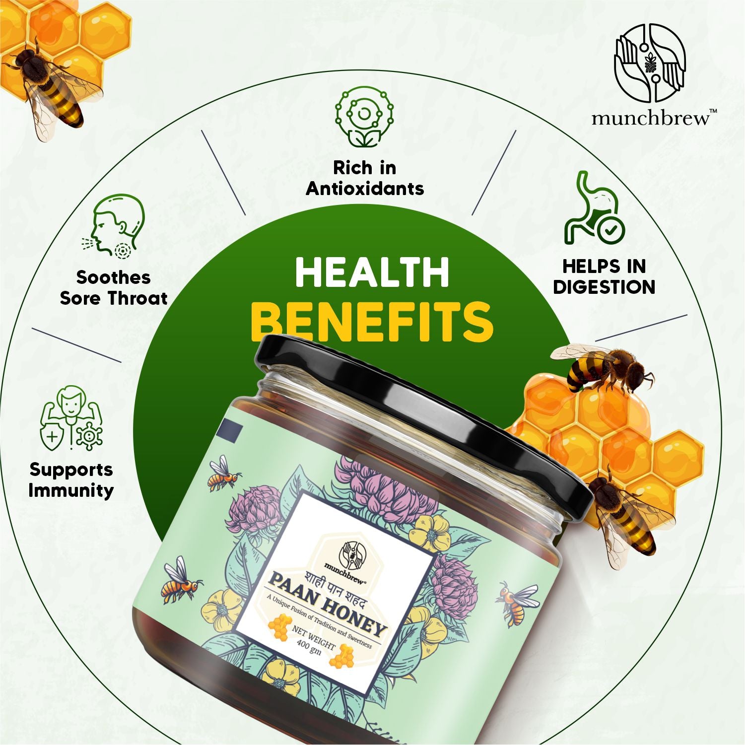 Munchbrew Paan Honey 400g