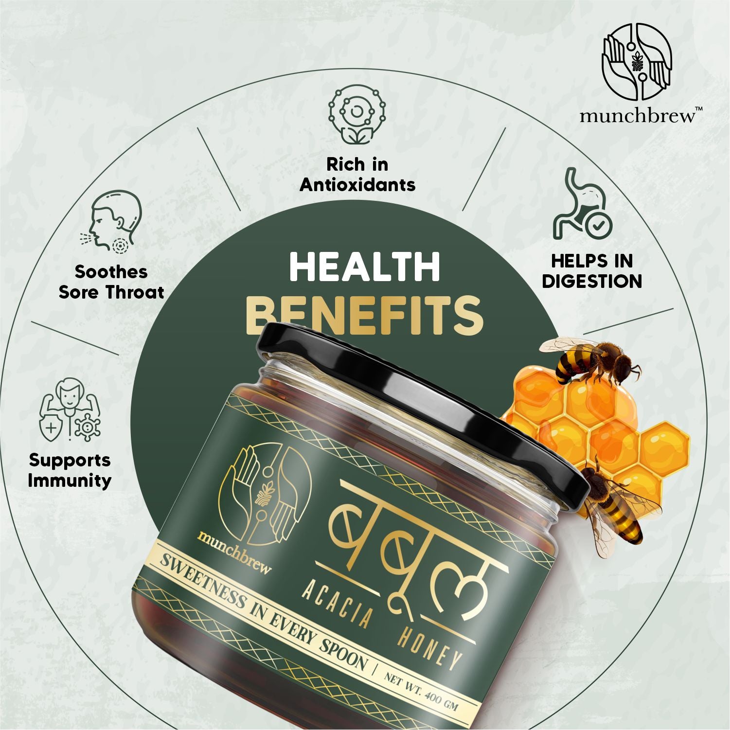 Munchbrew Acacia Honey 400g