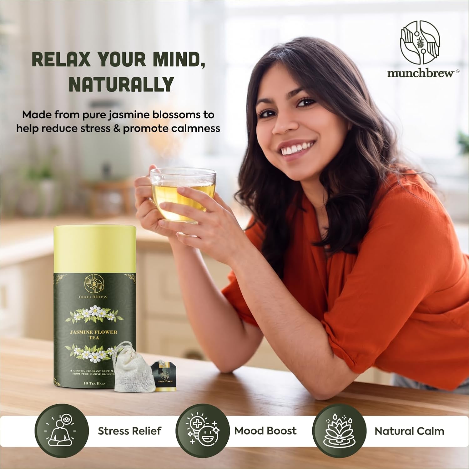 MunchBrew Premium Jasmine Flower Tea